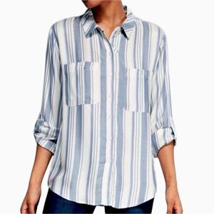 Sanctuary Tomboy shirt Blue and white stripes Size Medium